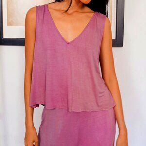Lulus Takin' It Easy Mauve Tie-dye Cropped Tank Top Purple - Size XS
